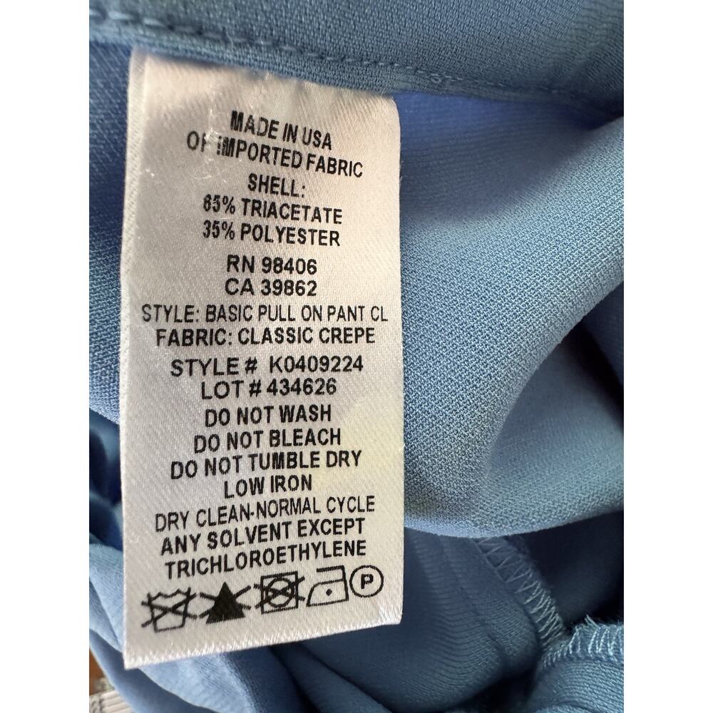 Theory Basic Pull On Light Blue Classic Crepe Siz… - image 6